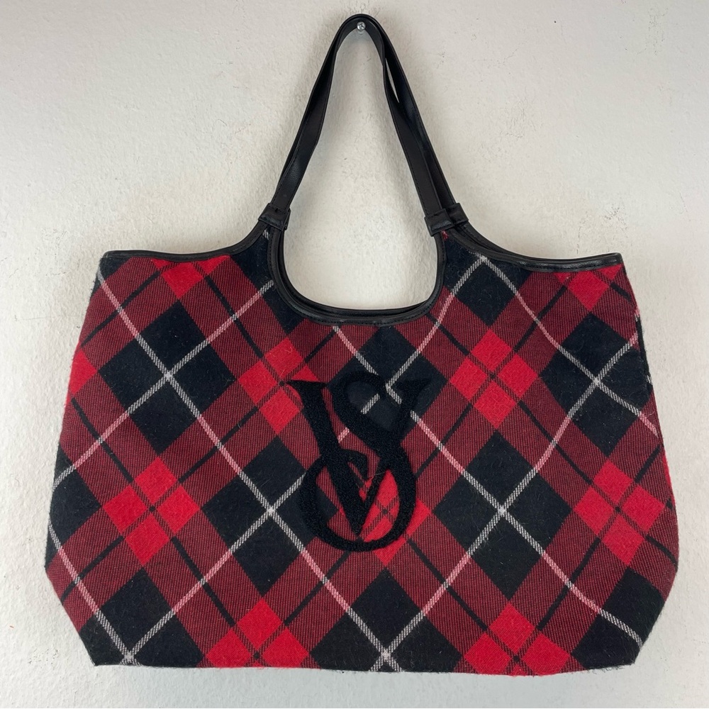 Victoria Secret Ted Plaid Tote Bag